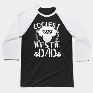 Glasses Coolest Westie Dog Dad Baseball T-Shirt